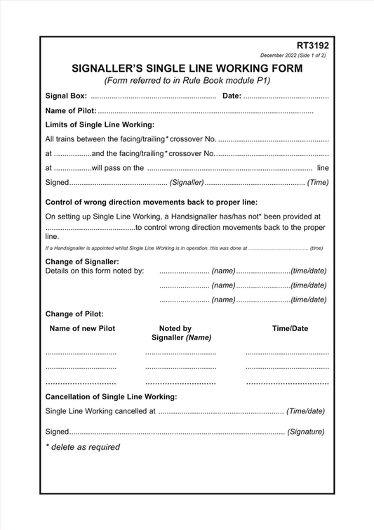 Rule Book Forms