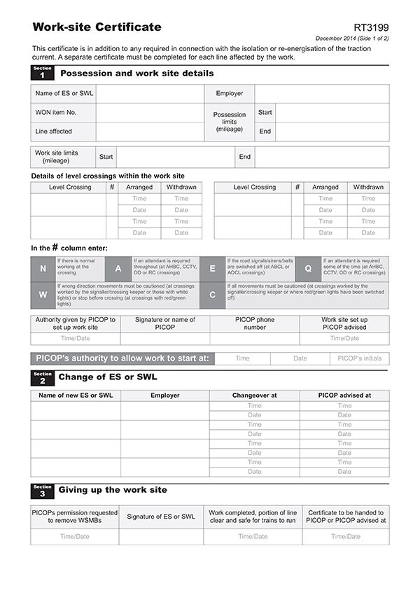 Work-site Certificate - December 2020 (Packed in 10's)
