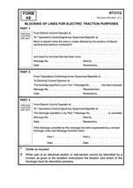 Blocking of Lines for Electric Traction Purposes - AE Form Dec 2003